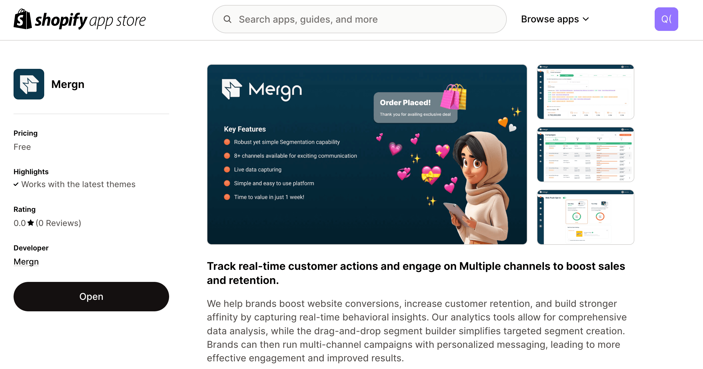 Use the Mergn Shopify App for e-commerce insights, multi-channel campaigns, and better conversions with TypeScript and Remix