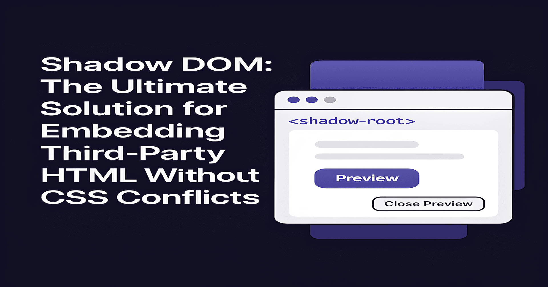 Learn to use Shadow DOM to resolve CSS conflicts in third-party HTML with a guide featuring best practices and examples